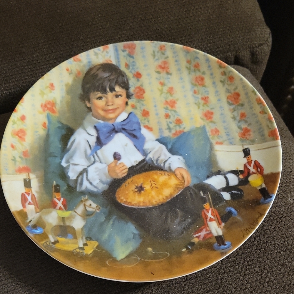 Little Jack Horner Collectible     Plate # 864M with Blue and Red Accents